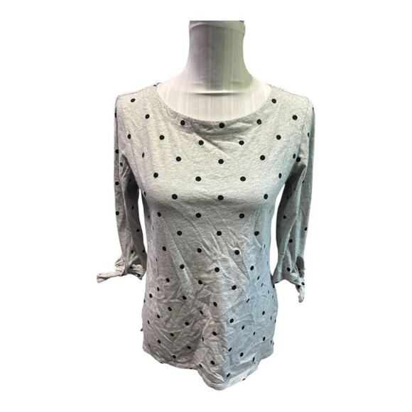 Old Navy Gray Polka Dot T-Shirt 3/4 Sleeve Size S - Picture 1 of 3